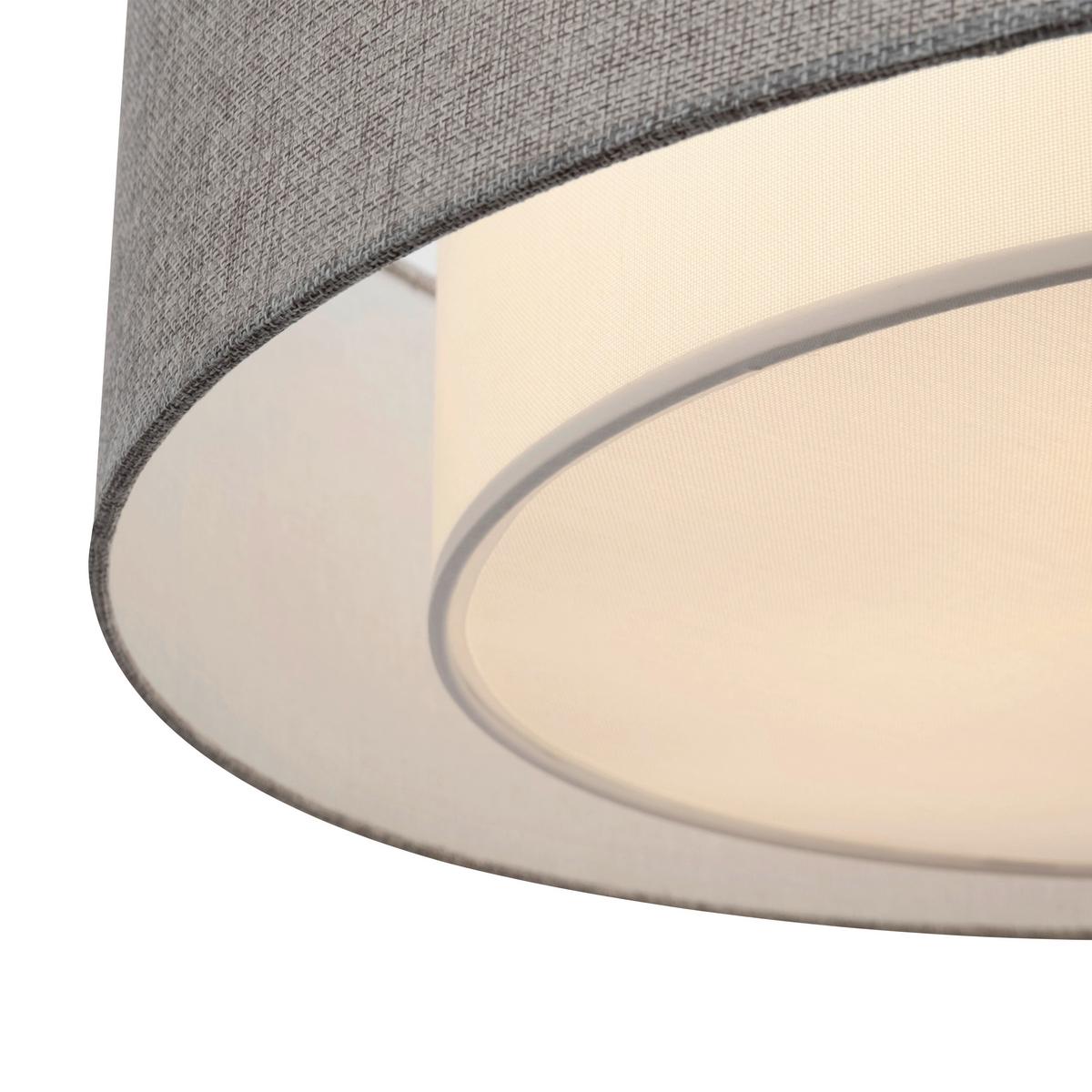 DECKENLEUCHTE BERGAMO - Chromfarben/Grau, Basics, Textil/Metall (52/17,5/52cm) - MAYTONI
