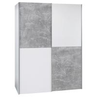 Omara Z Drsnimi Vrati Starter, Bela, Siva - srebrne barve/siva, Konvencionalno, kovina/leseni material (170/195/59cm) - P & B