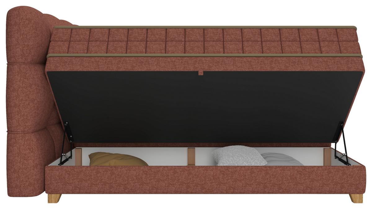 Boxspringbett Bianco Rot ca. 180x200cm - Rot, Konventionell, Holz/Holzwerkstoff (180/200cm) - Premium Living