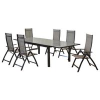 GARTENSET VICENZA - Graphitfarben/Braun, MODERN, Textil/Metall - Gardenson