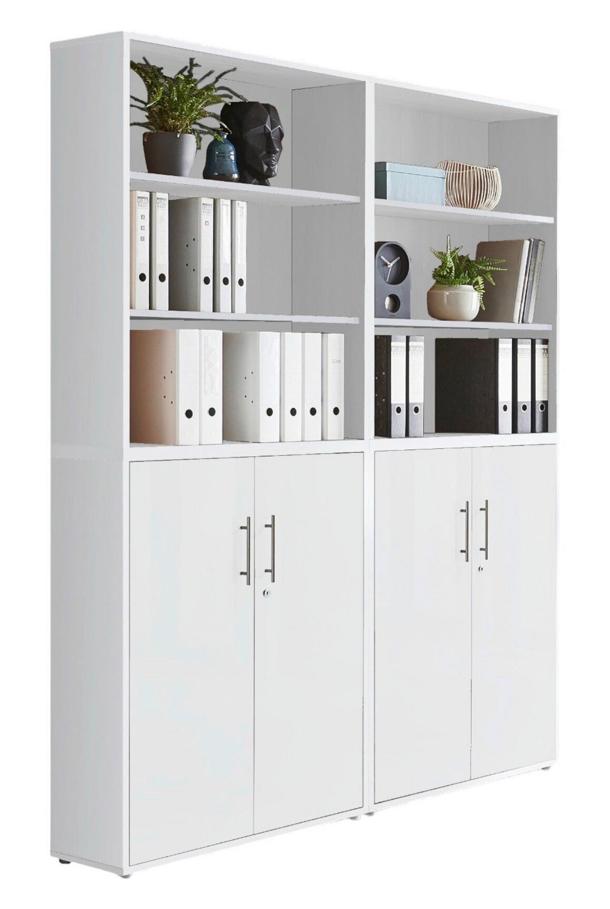 Aktenschrank Office Edition Sw Set 11 Weiß - Weiß, MODERN, Holzwerkstoff (168,8/227,2/33cm) - MID.YOU