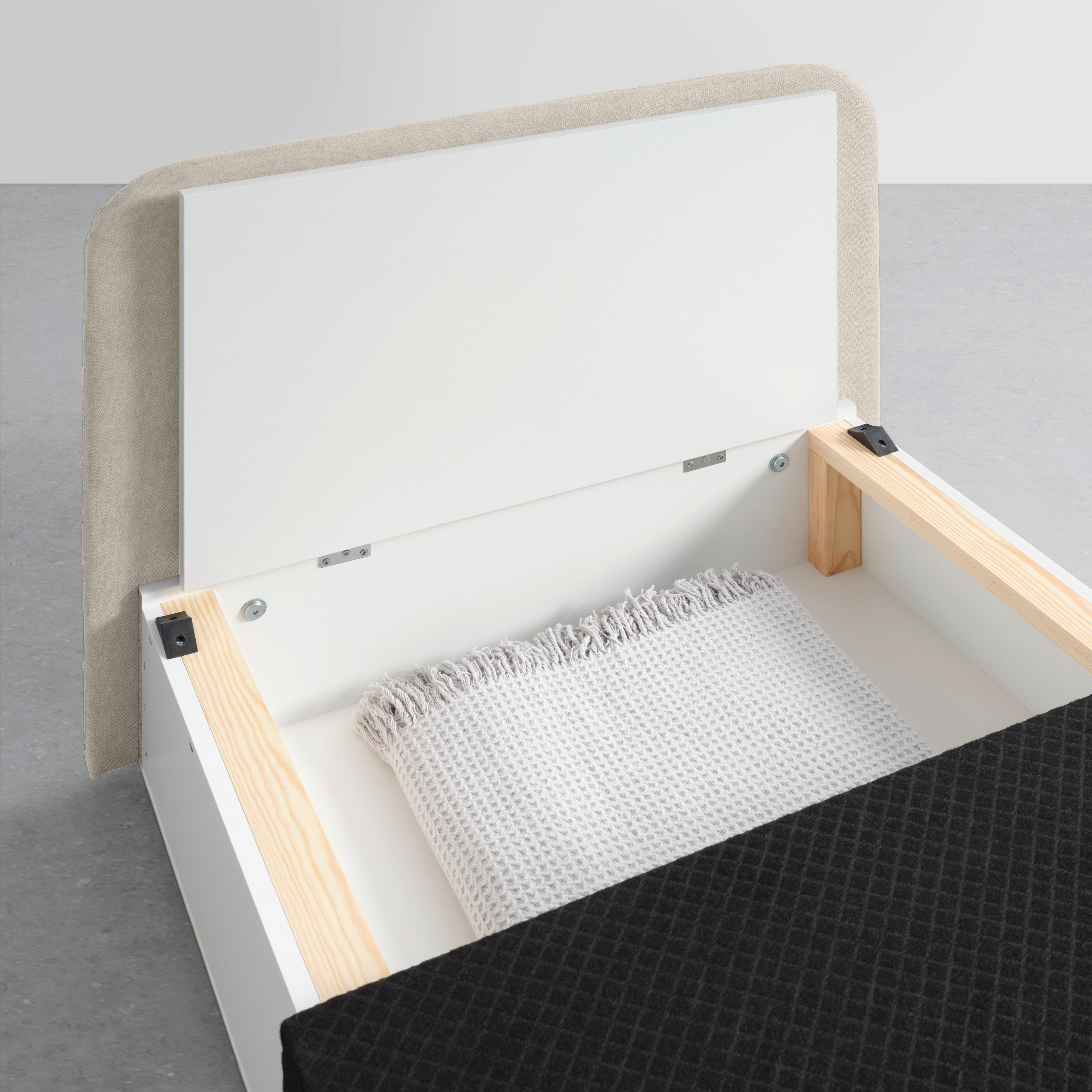 Schlafsessel Modena in Beige - Beige/Schwarz, Kunststoff/Textil (89/88/90cm) - Mömax