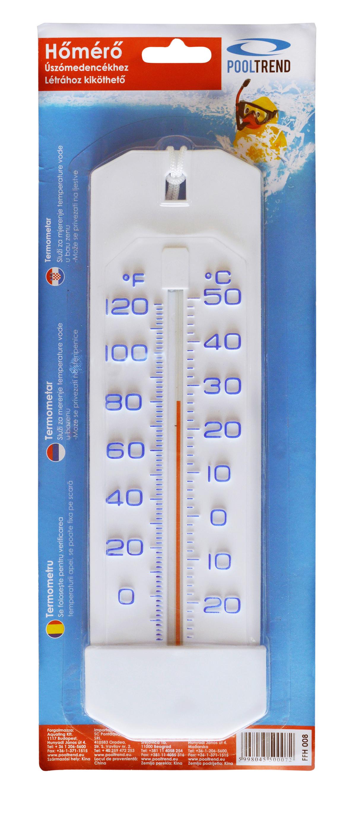 Hőmérő Medencéhez Ffh 008 - sárga/világoskék, Basics, műanyag/papír