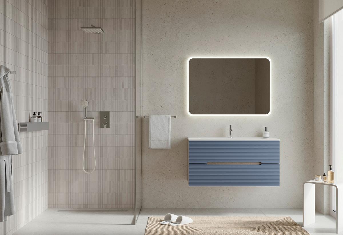 MASCĂ PENTRU LAVOAR IRIS - albastru/antracit, Modern, material pe bază de lemn (100/51/46cm)