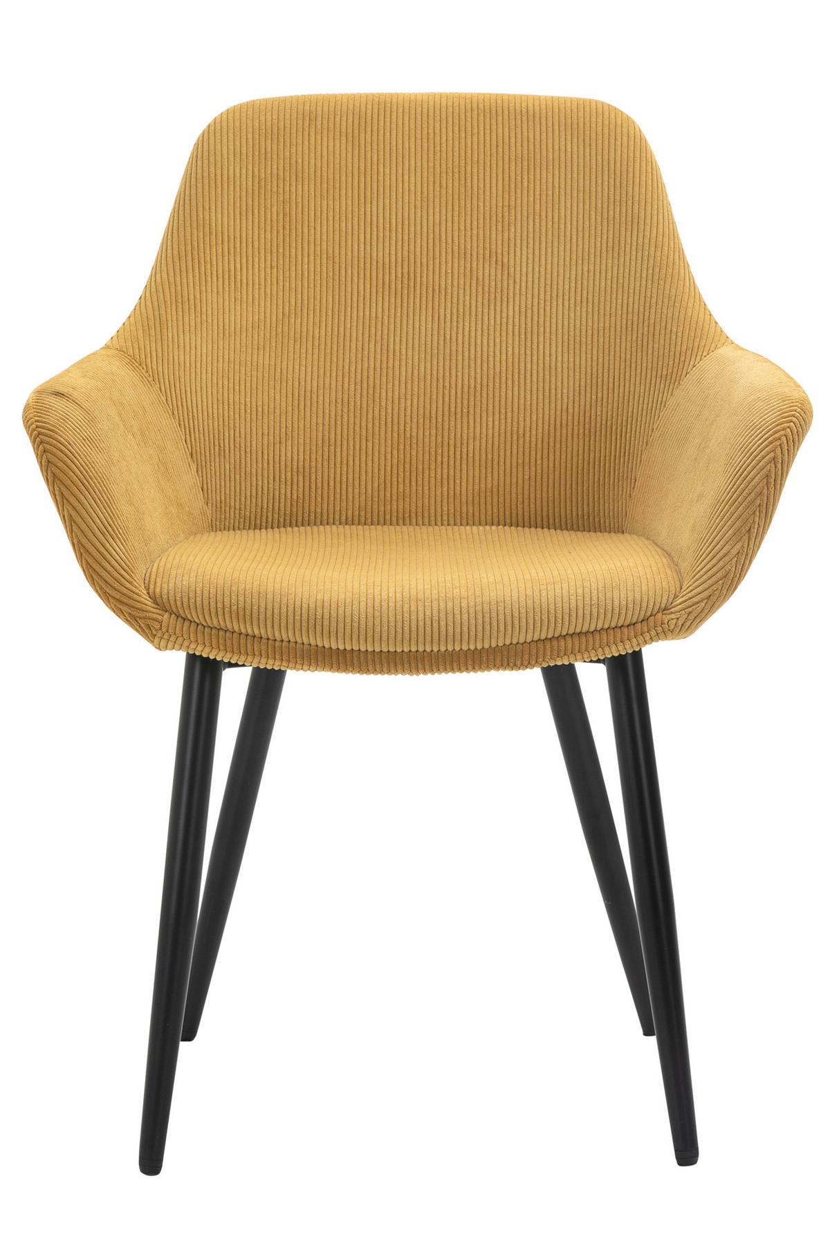 Set Naslanjačev Cord, Zlata, 2-Delni - zlate barve/črna, Moderno, kovina/tekstil (64/86/59cm) - Livetastic