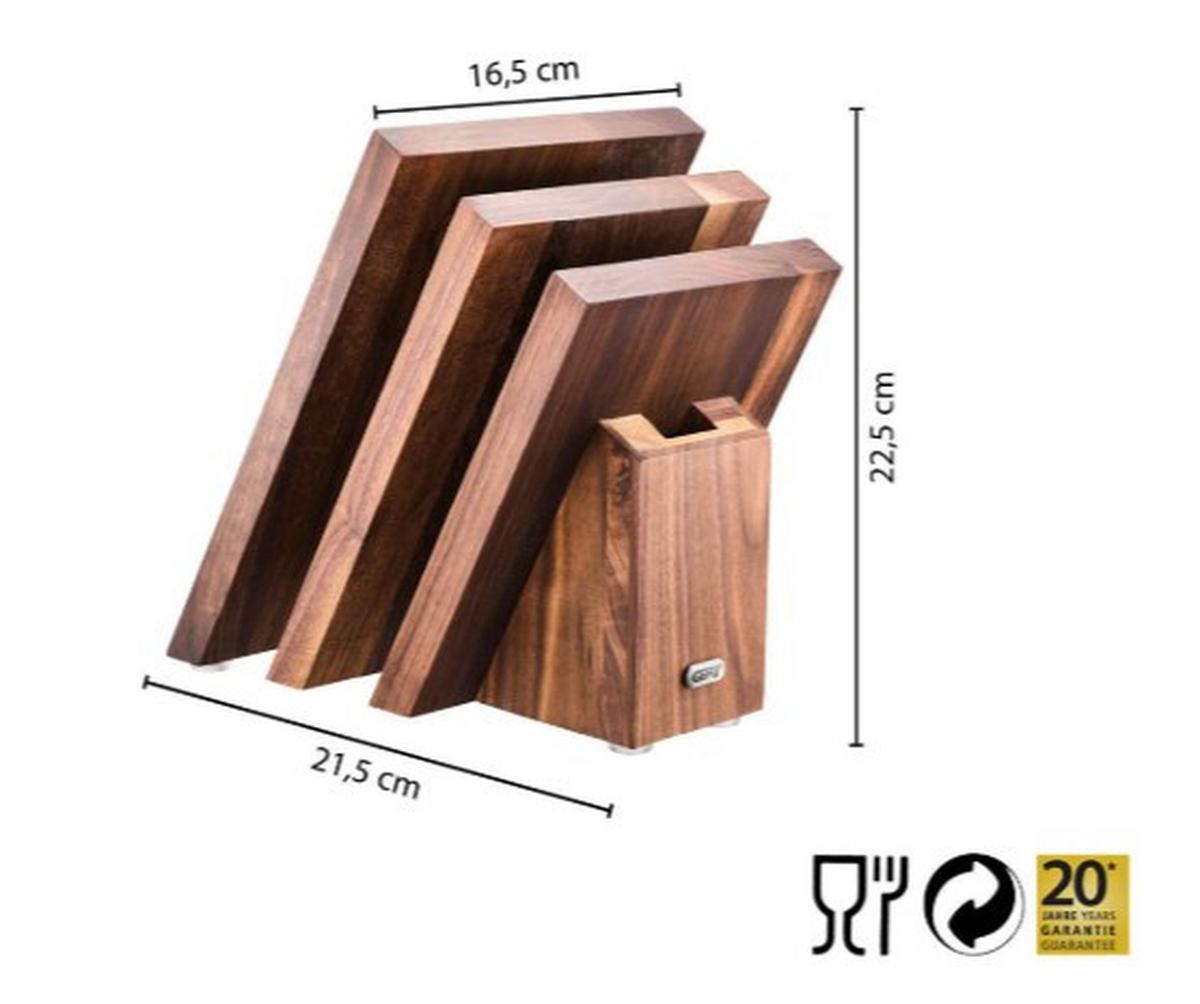 BLOK NA NOŻE 13959 - brązowy, Design, drewno (16,5/21,5/22,5cm) - Gefu