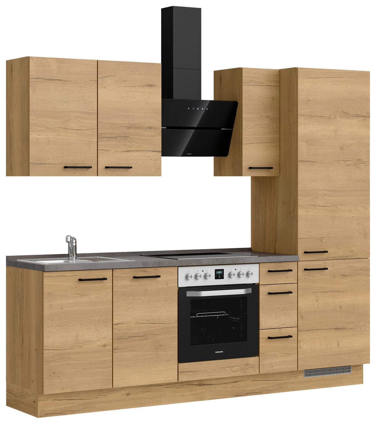 Küchenleerblock Structura High o. Geräte Eiche - Schieferfarben/Eichefarben, MODERN, Holzwerkstoff/Metall (240cm) - Nobilia