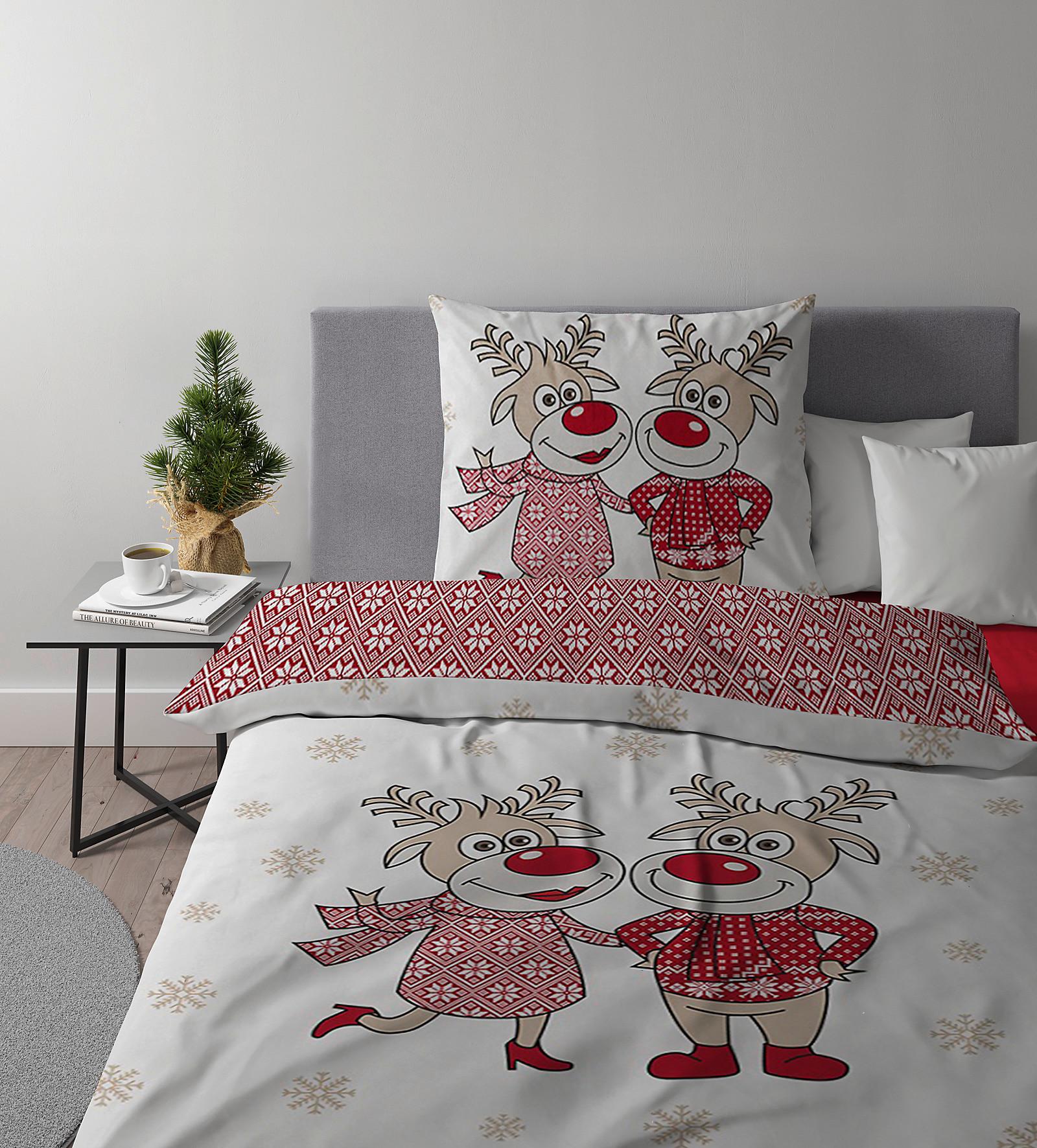 Posteljina Christmasdeer - crvena, tekstil (140/200cm)