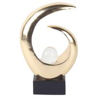 Sculptură Swan - auriu/negru, Modern, materiale naturale (15,5/25/6,3cm) - Mömax