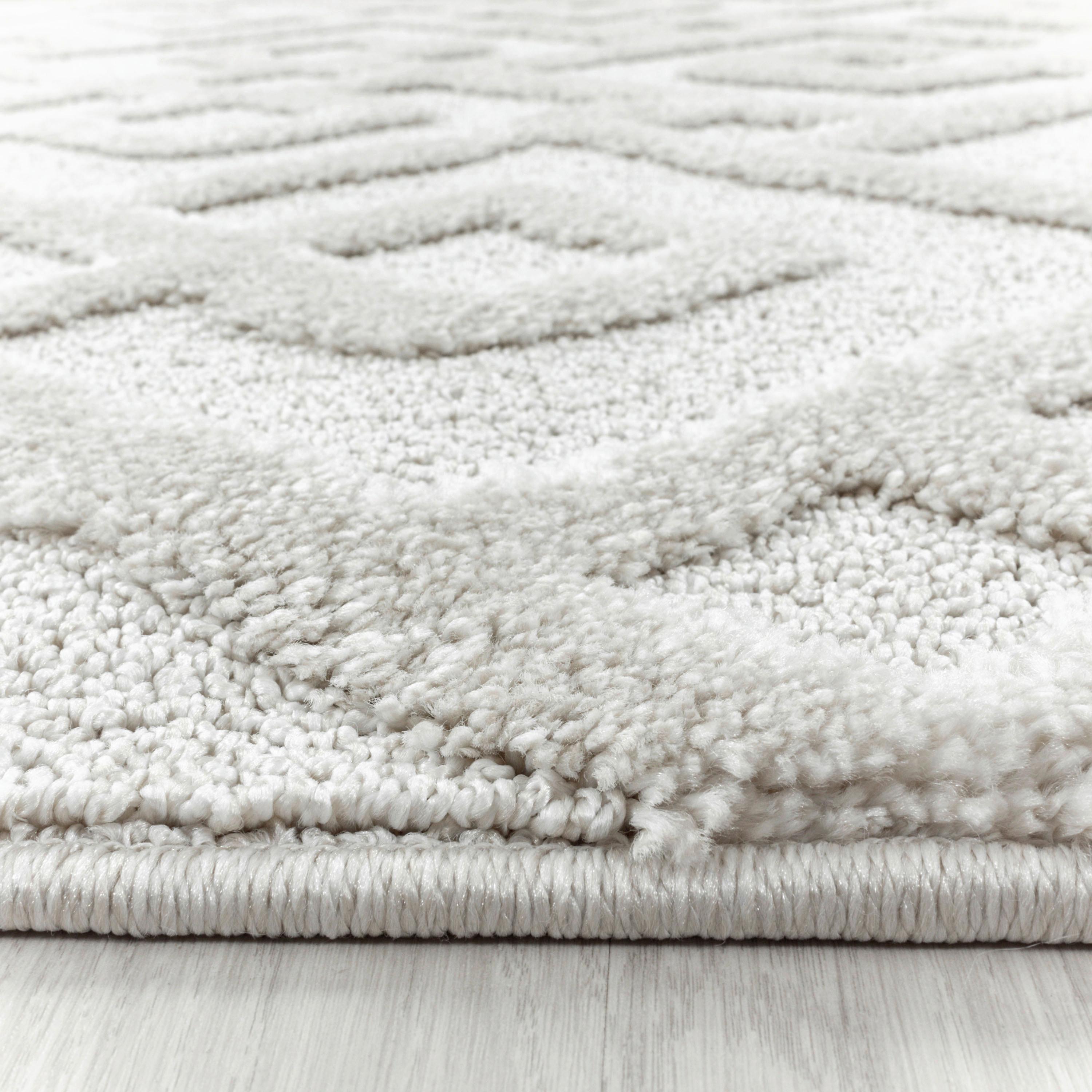 Webteppich Pisa Creme ⌀ ca. 200cm - Creme, KONVENTIONELL, Textil (200cm)