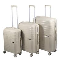 ZESTAW WALIZEK PODRÓŻNYCH LTS-187106 - beżowy, Basics, tworzywo sztuczne/metal - Novel