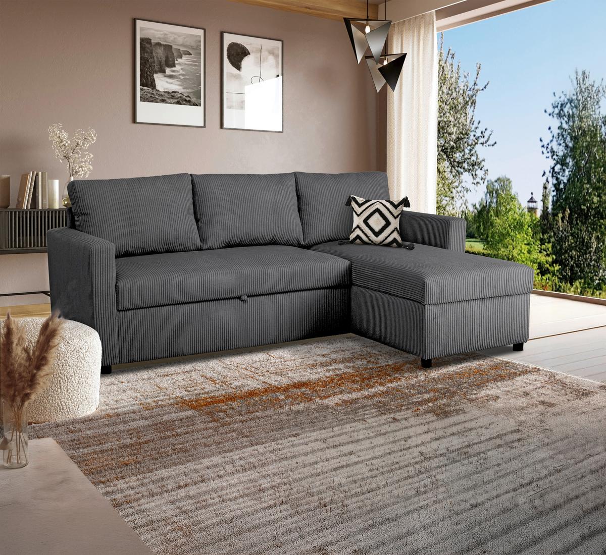 Coltar PARIS - antracit, Basics, lemn/metal (215/145cm)