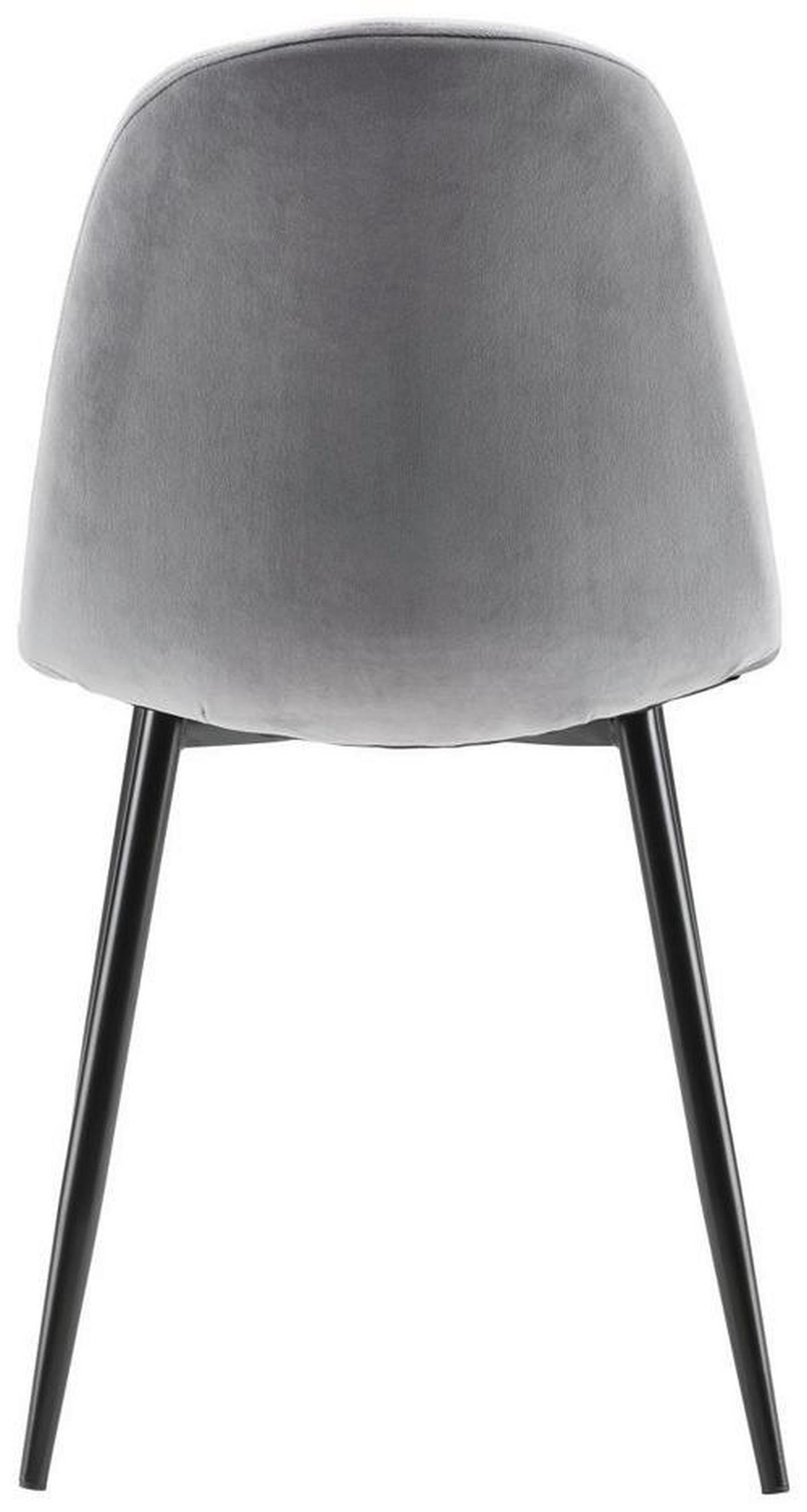 Stuhl Lio Grau Samt Gepolstert - Schwarz/Grau, MODERN, Holz/Textil (43/86/55cm) - Bessagi Home