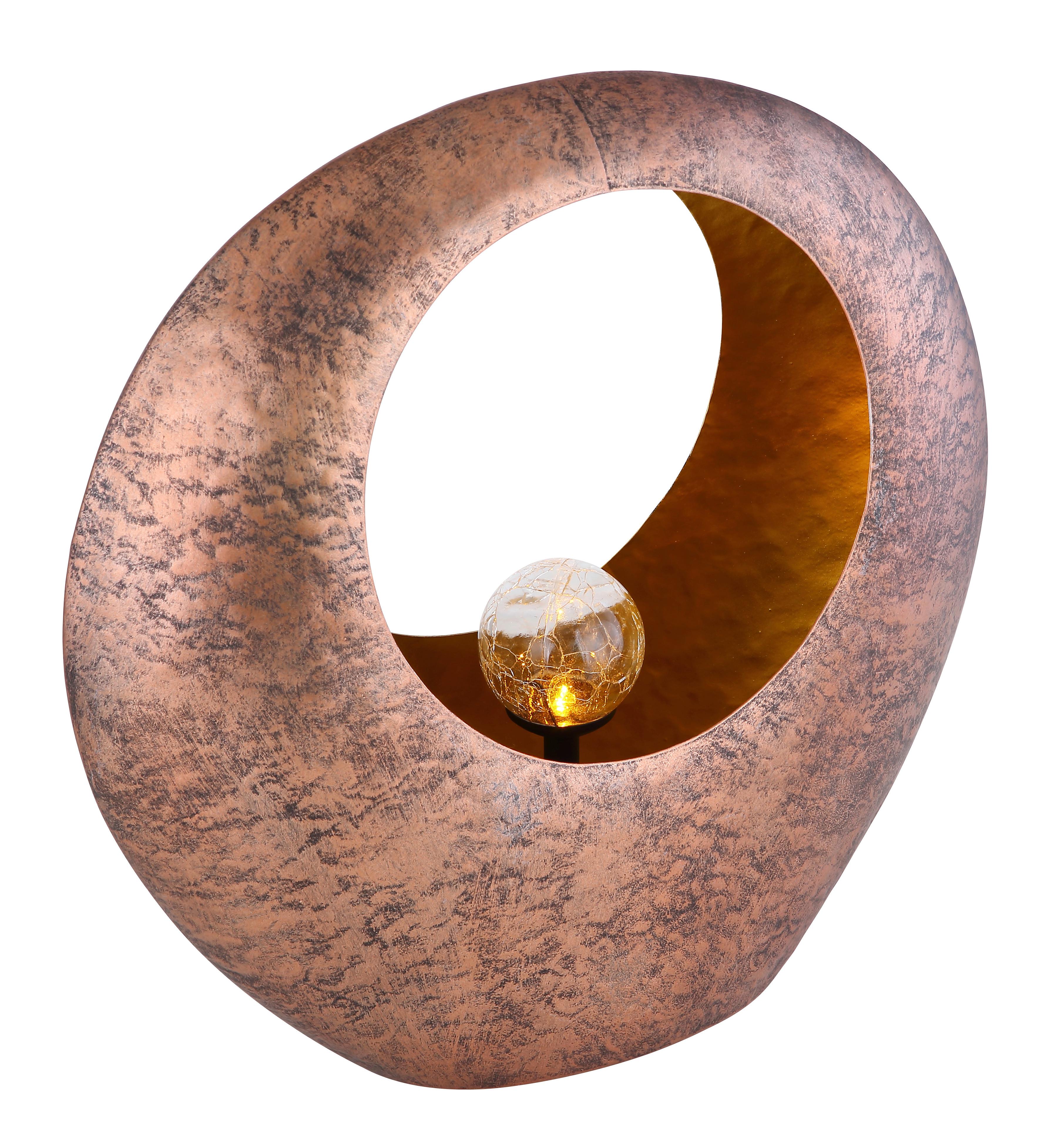 Solarna Svetilka Glaze, S Sijalko - prozorno/barve medenine, Design, kovina/steklo (35/13,5/37cm) - Globo