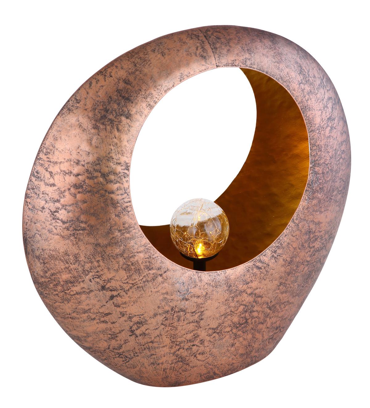 Solarna Svetilka Glaze, S Sijalko - prozorno/barve medenine, Design, kovina/steklo (35/13,5/37cm) - Globo