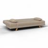 BÄDDSOFFA FUNKY - beige/lerfärgad, Modern, trä/textil (183/73/79cm) - Bessagi Home