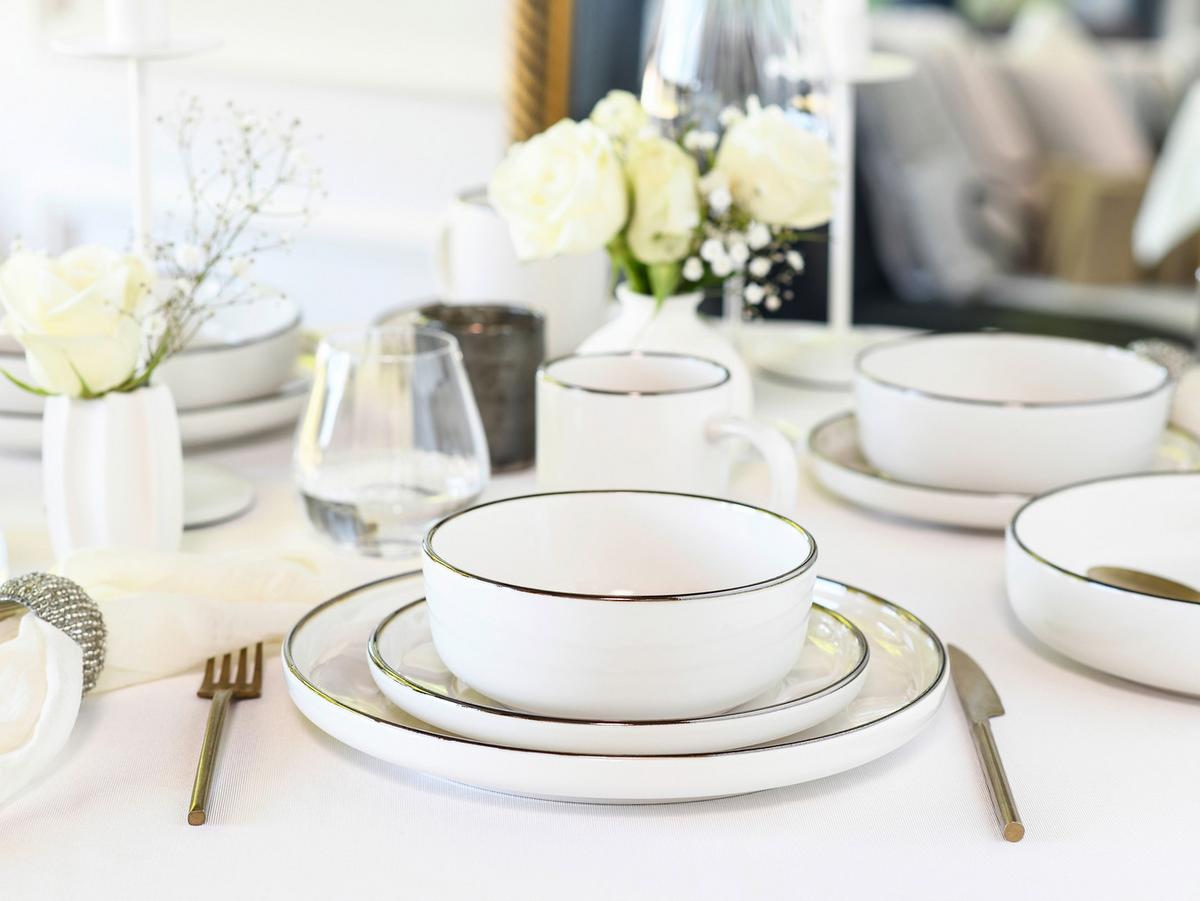 Kombiservice 24791 Nordic Festive Creme - Goldfarben/Creme, Basics, Keramik - Creatable