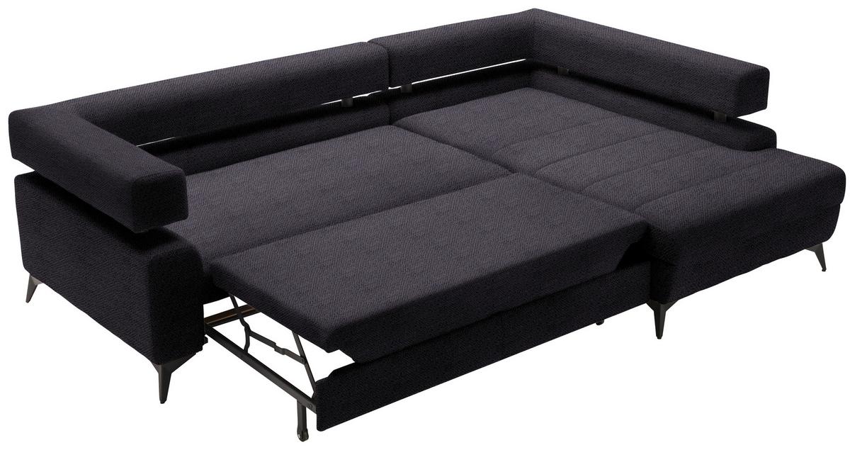 Kutna Garnitura Rosalie - crna, Konvencionalno, tekstil/metal (265/184cm) - Modern Living
