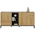 Sideboard in Eichefarben - Eichefarben/Anthrazit, Glas/Holzwerkstoff (180/84cm) Sideboard in Eichefarben - Eichefarben/Anthrazit, Glas/Holzwerkstoff (180/84cm)