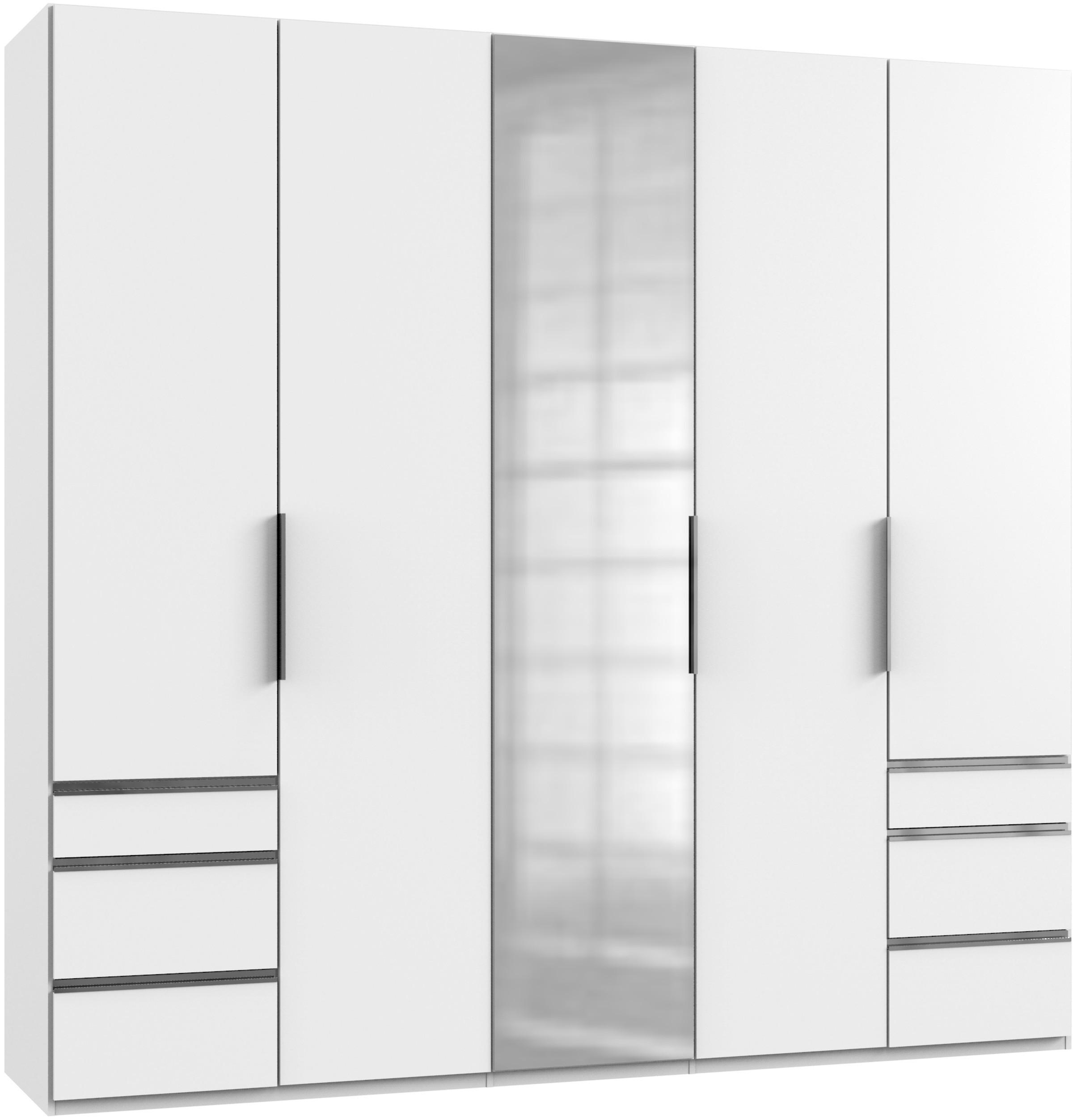 Drehtürenschrank mit Laden B: 250 cm Level, Weiß - Chromfarben/Weiß, MODERN, Holzwerkstoff (250/236/58cm) - MID.YOU