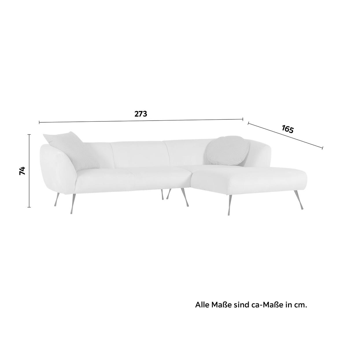 Ecksofa In Beige - Beige/Schwarz, Lifestyle, Textil/Metall (273/74/165cm) - Mömax