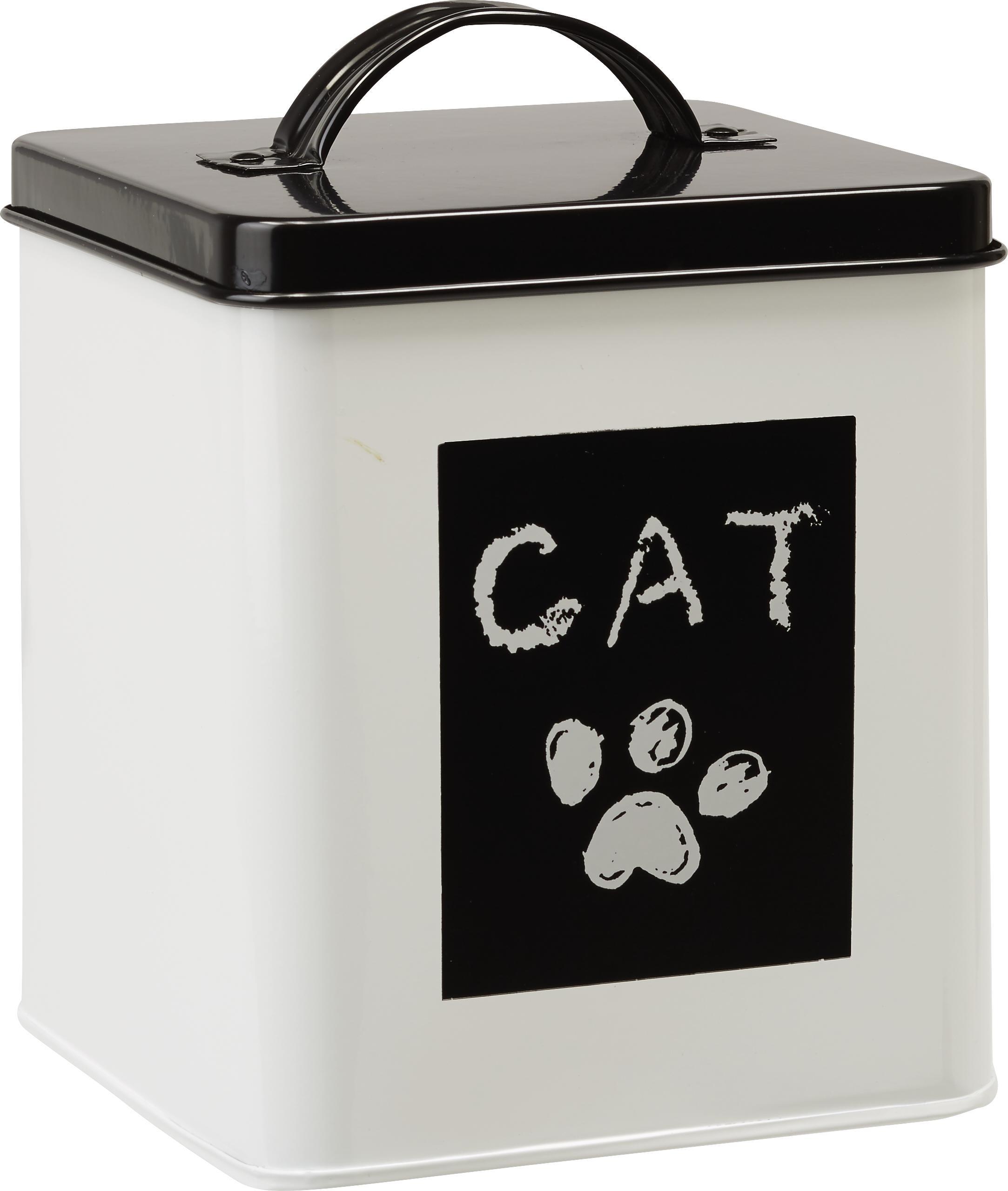 Box mit Deckel Cat Schwarz/Weiß - Weiß, ROMANTIK / LANDHAUS, Metall (14/14/16cm) - Mömax modern living