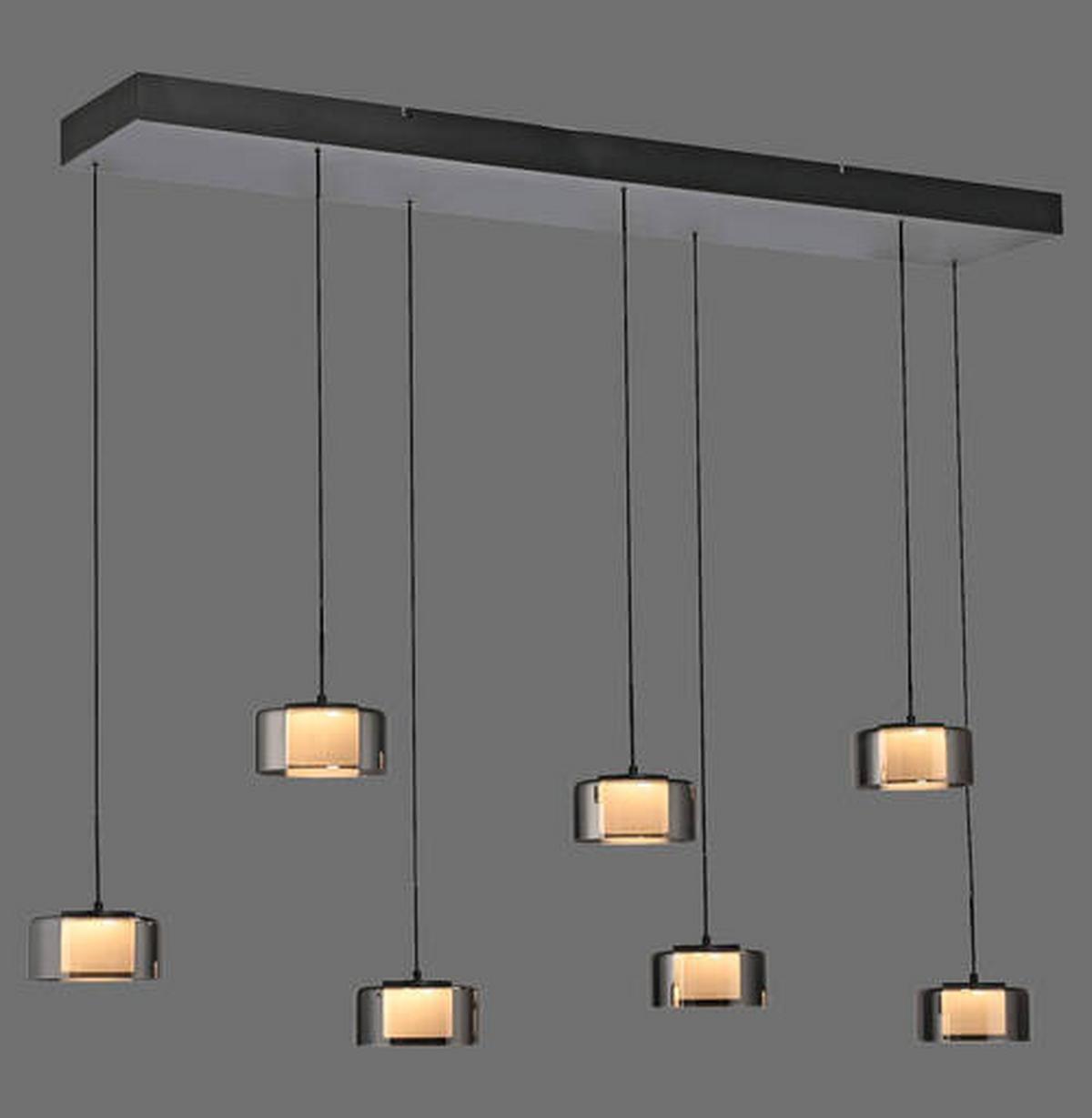 LAMPA WISZĄCA LED 2115-18 - czarny, Design, tworzywo sztuczne/metal (126/21/180cm) - Paul Neuhaus