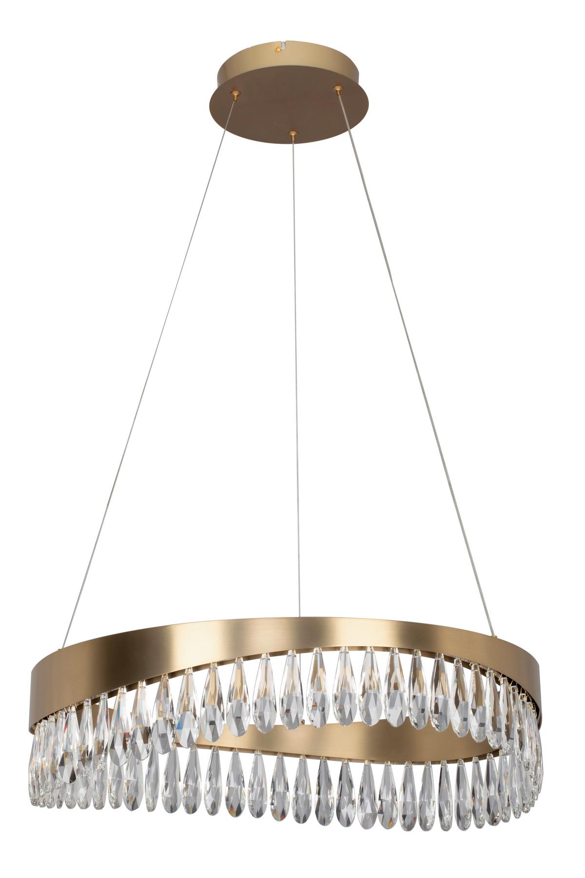 LAMPA WISZĄCA LED FERRARA - kolor złoty, Design, metal (60/150cm) - Glandor