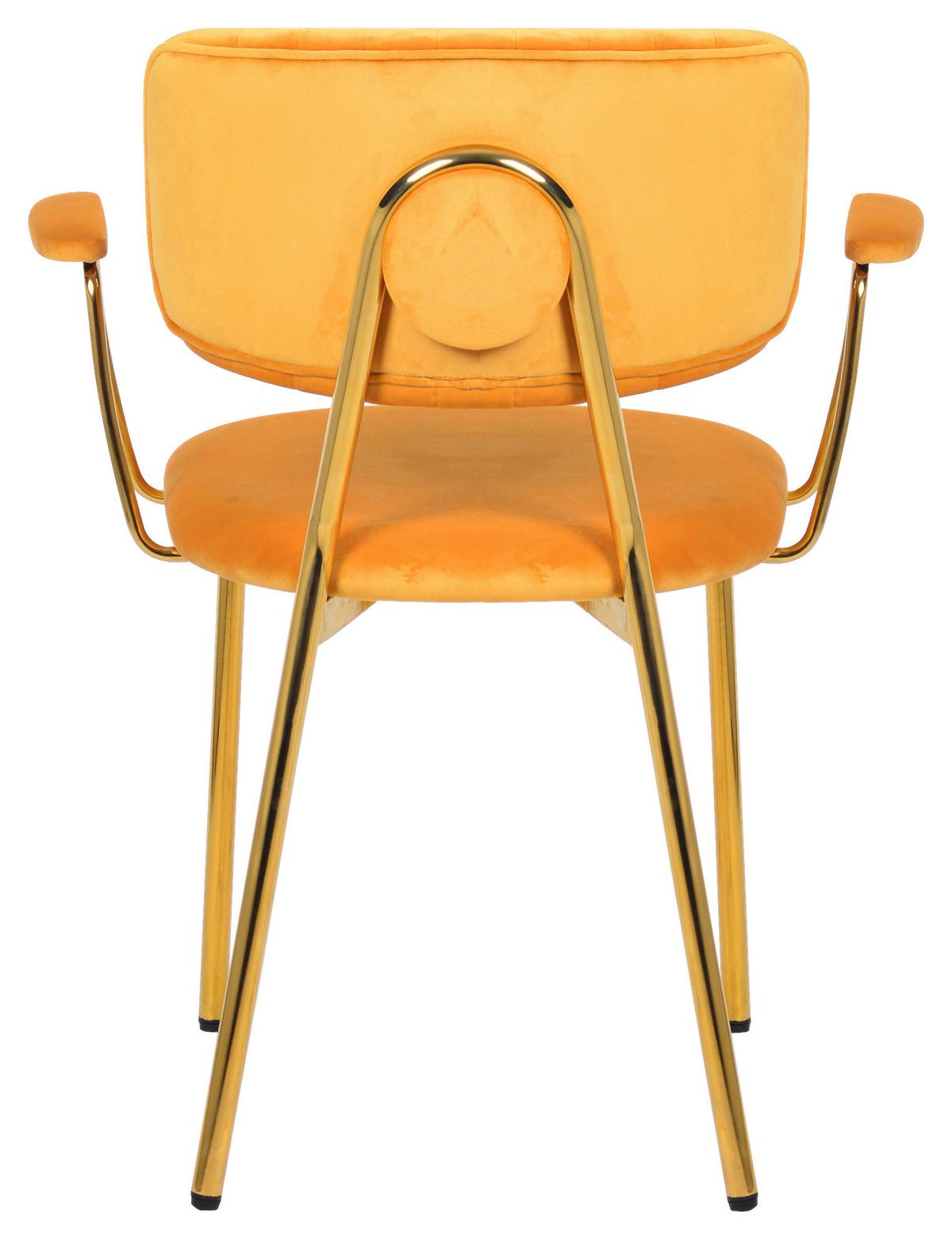 STUHL-SET GISELLE 225 - Goldfarben/Orange, Design, Kunststoff/Metall (63/80/51cm) - Kayoom