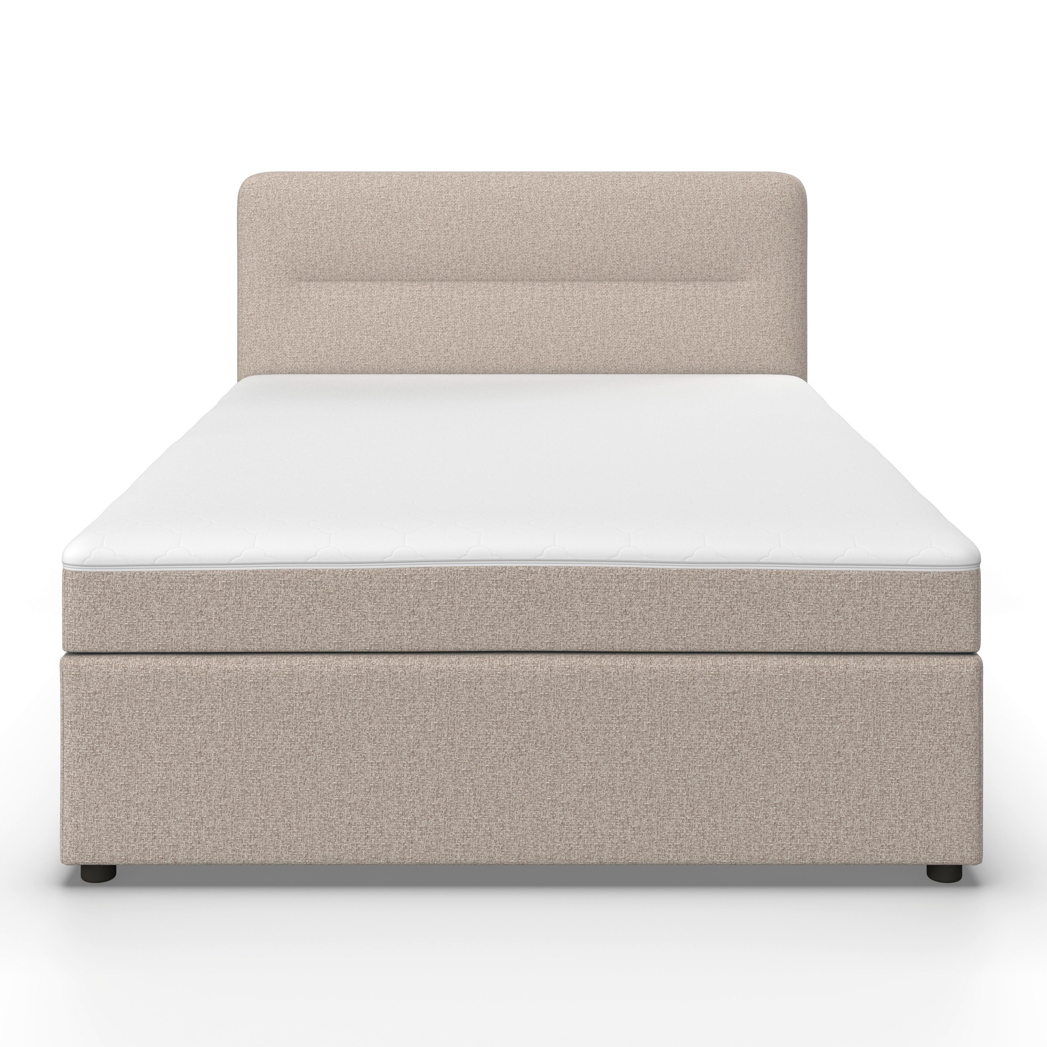 BOXSÄNG MARCO - svart/taupe, Modern, trä/textil (140/200cm) - Bessagi Home