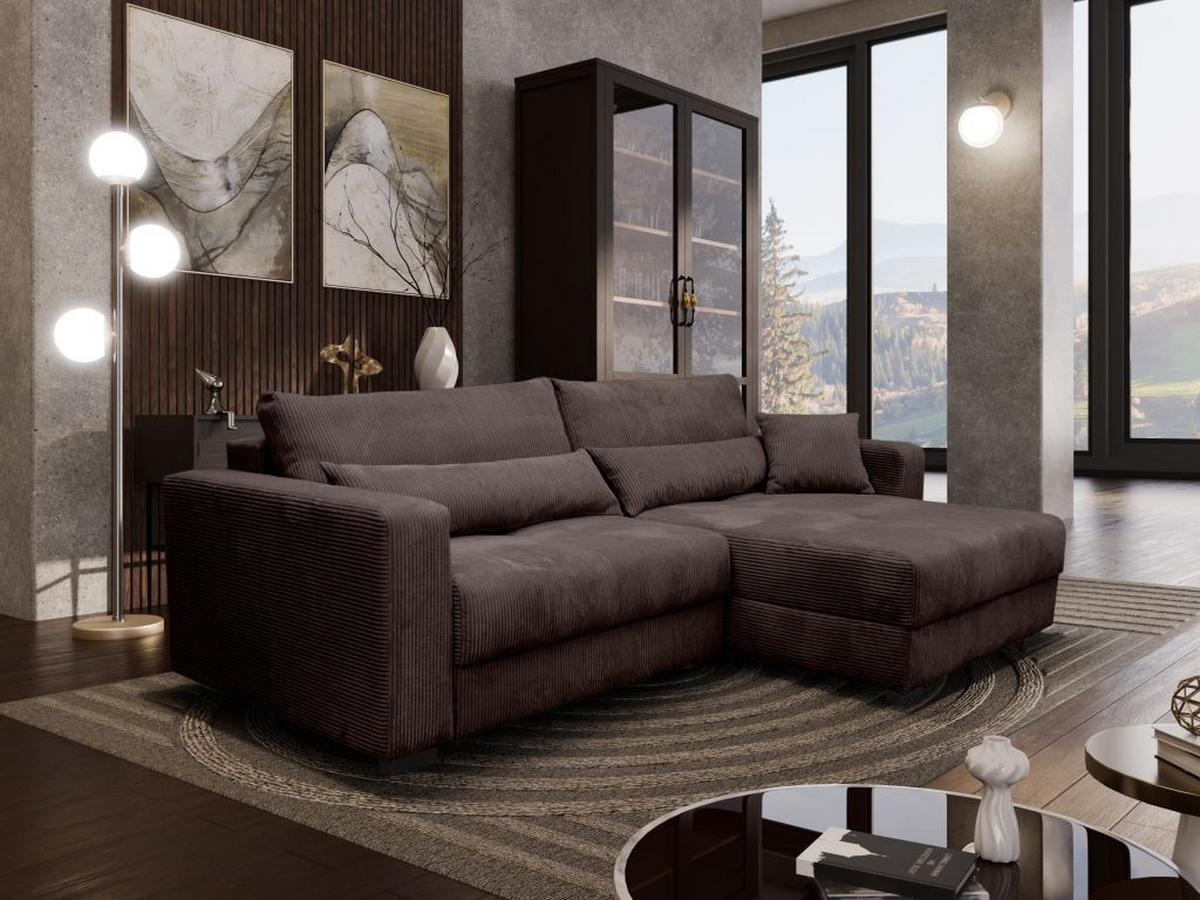 Kutna Garnitura Xela - tamno siva/crna, Moderno, tekstil (265/170cm) - Modern Living