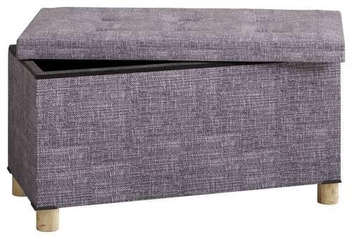 Truhenbank Sizos L Hellgrau, mit Strauraum - Hellgrau/Braun, MODERN, Holzwerkstoff/Textil (76/40/38cm) - MID.YOU