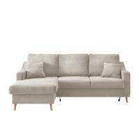 Ecksofa Valentina Beige Cord - Beige/Naturfarben, Design, Holz/Textil (150/228cm) - P & B