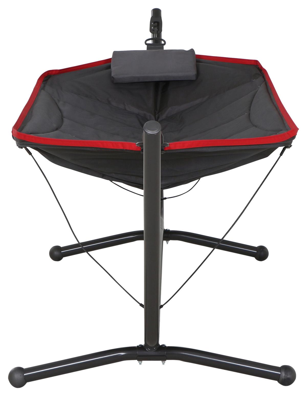 Hängematte Bahia ca. 105x305 cm Grau/Rot - Dunkelgrau/Rot, KONVENTIONELL, Textil/Metall (105/104/305cm) - Siena Garden