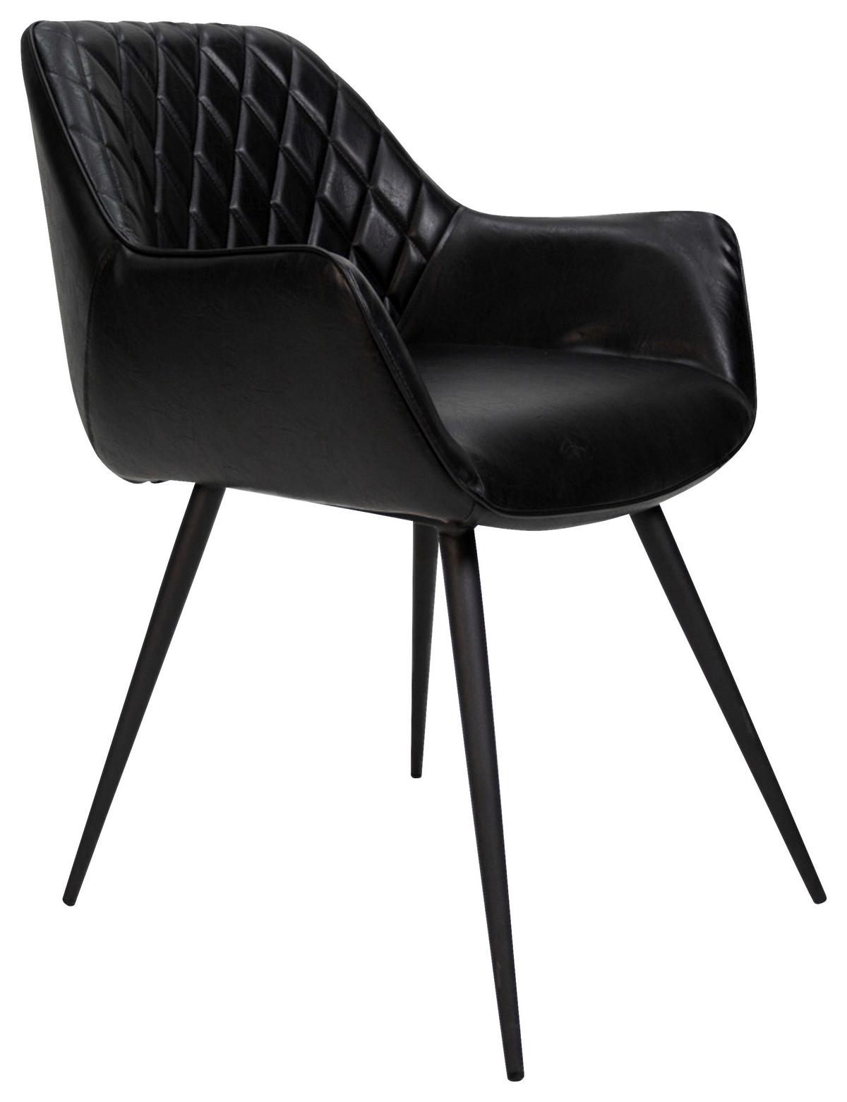 STUHL-SET COSE - Schwarz, KONVENTIONELL, Textil/Metall (62/83/60cm) - MID.YOU