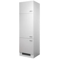 Geräteumbauschrank in Weiss 'Wito' - Edelstahlfarben/Weiß, Holzwerkstoff/Kunststoff (60/200/57cm) - FlexWell