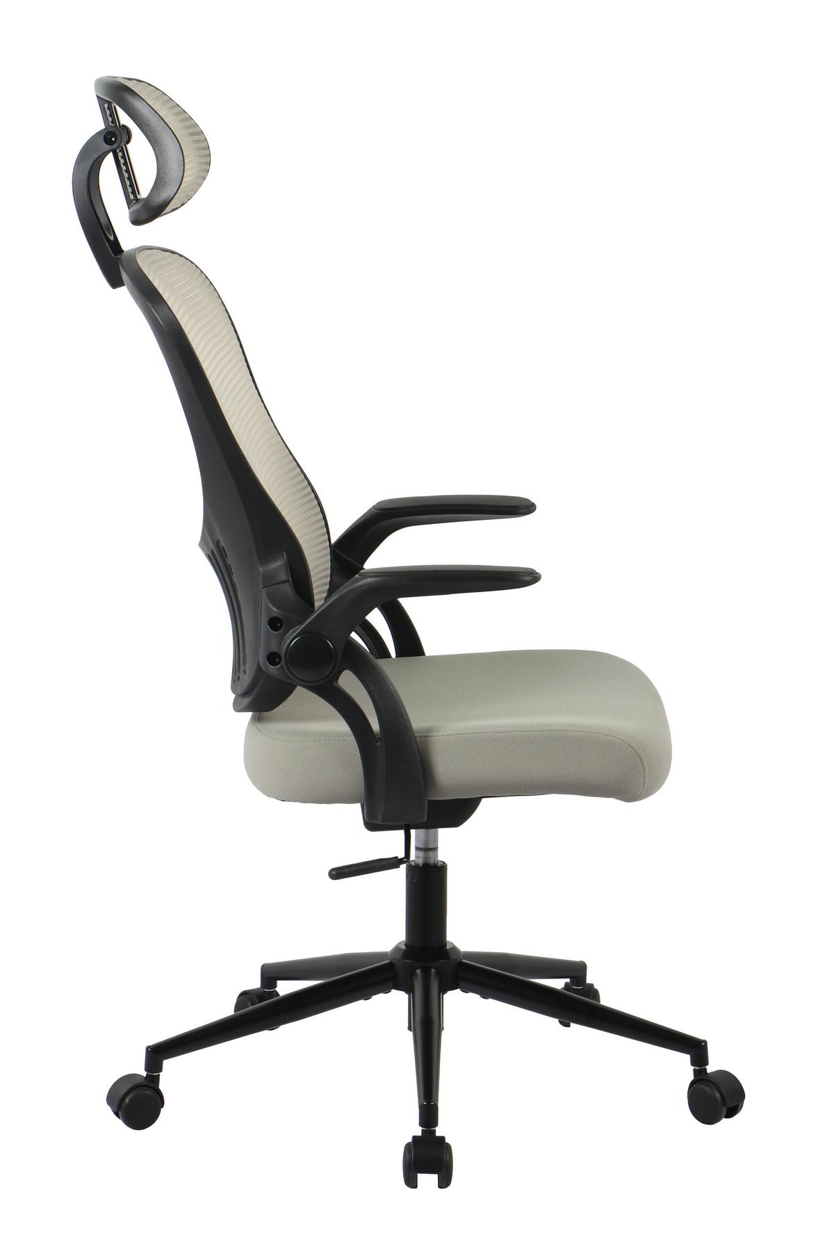 DREHSTUHL POLLY - Beige/Schwarz, Modern, Kunststoff/Textil (68/116-133/64cm) - Mömax