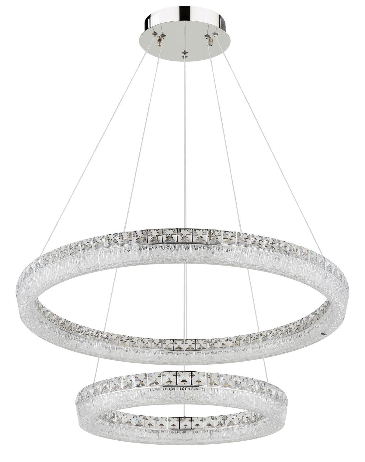 Led Viseća Svjetiljka Laurel - prozirno/boje kroma, Design, staklo/metal (80/120cm) - Globo