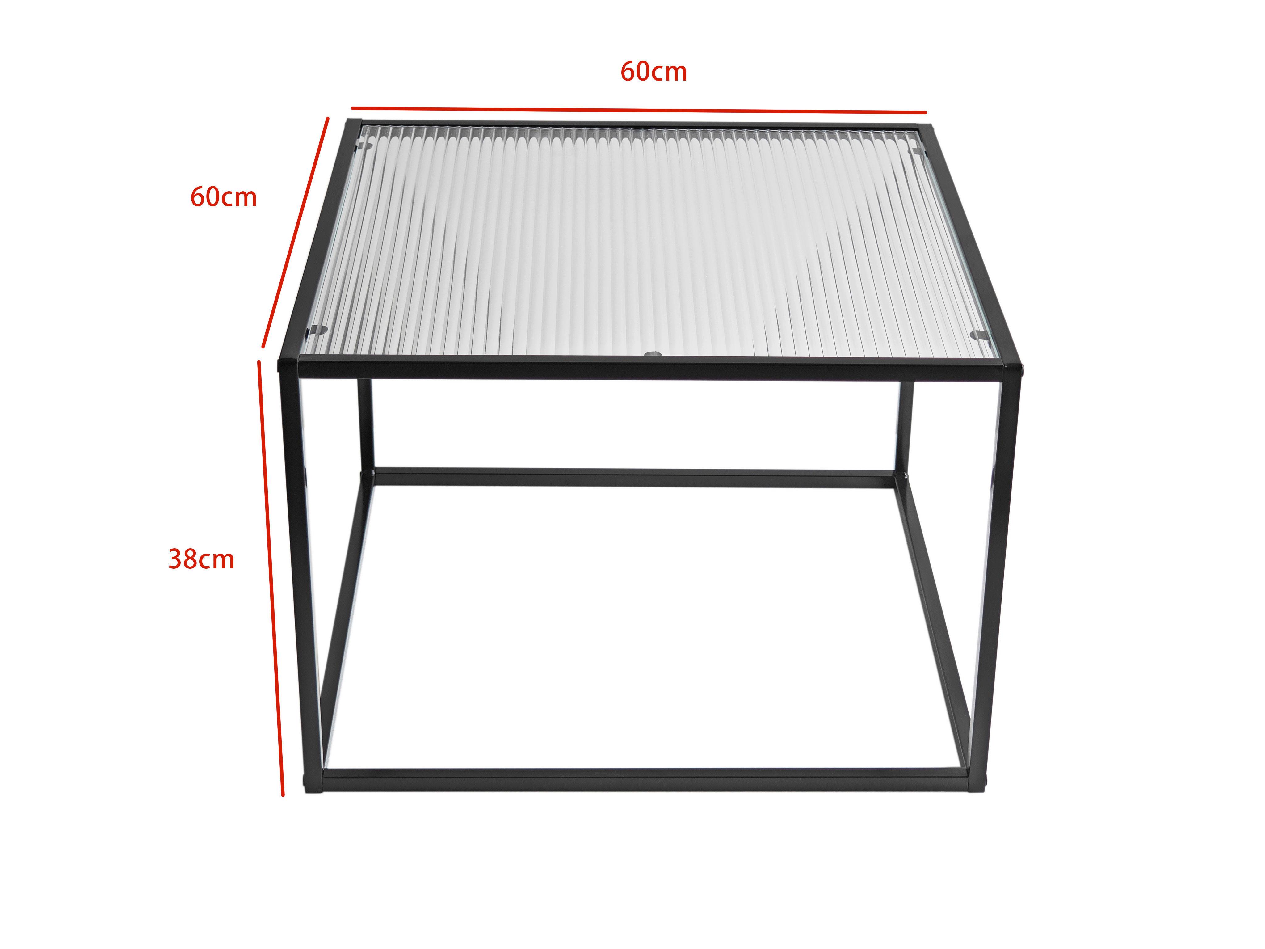 SOFFBORD KUBO -BASED- - svart, Modern, metall/glas (60/60/38cm) - Based