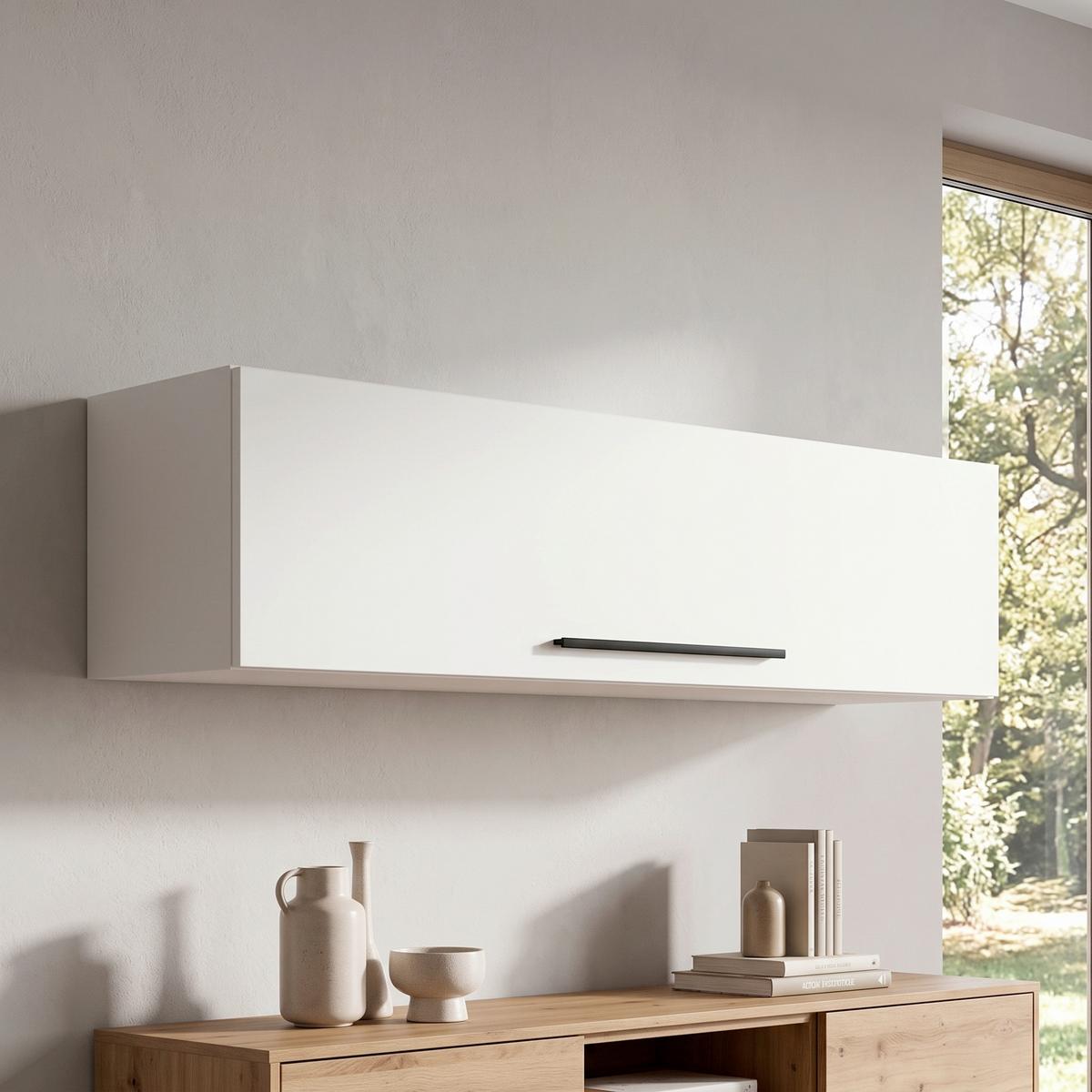 Stenski Regal Arila Xl, Bela - bela, Moderno, leseni material (115/30/30cm) - MID.YOU