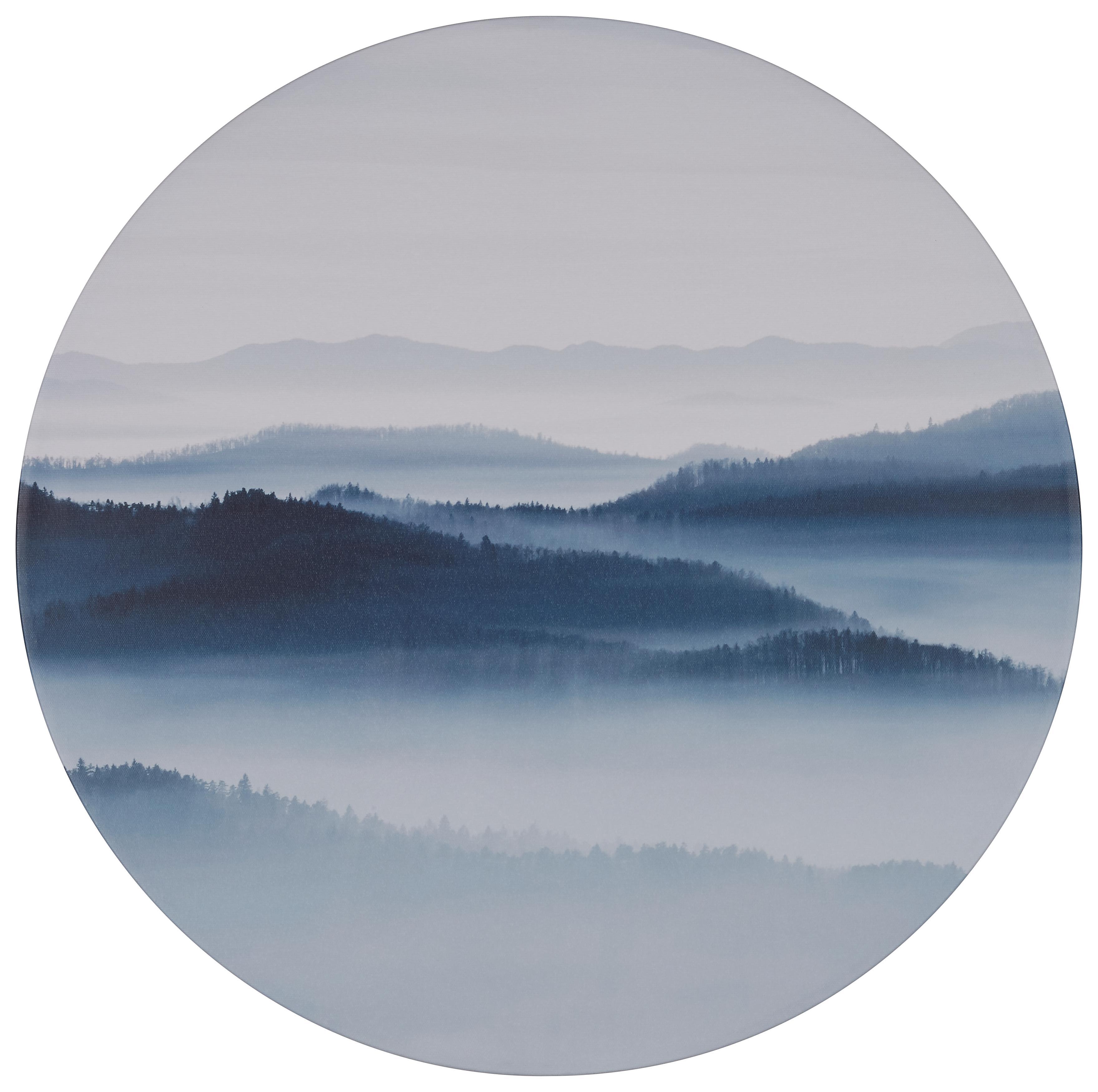 Keilrahmenbild Staisy in Rund Ø 60cm - Multicolor/Schwarz, Textil/Metall - Mömax modern living