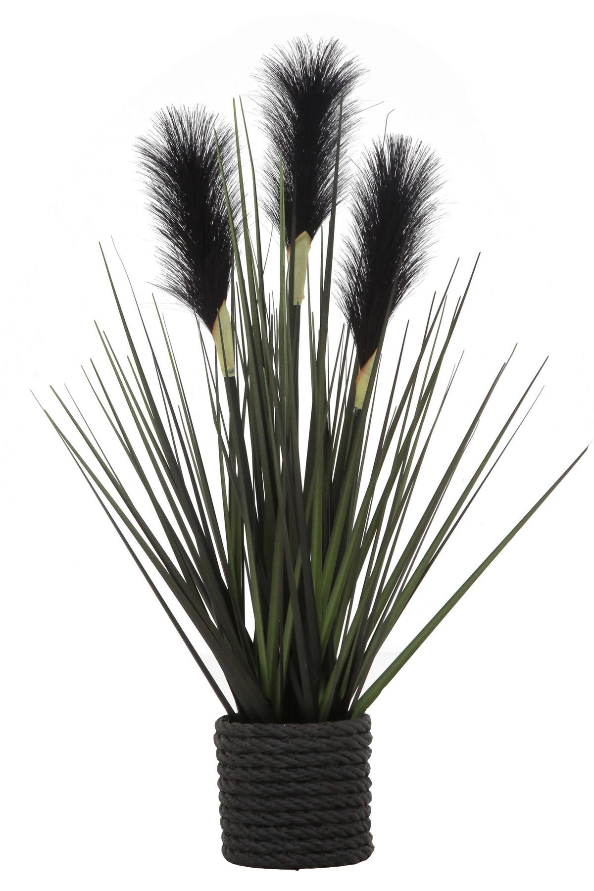 TRAWA DEKORACYJNA 7099-BLK-BLK - czarny, Natur, tworzywo sztuczne/metal (40cm) - Ambia Home