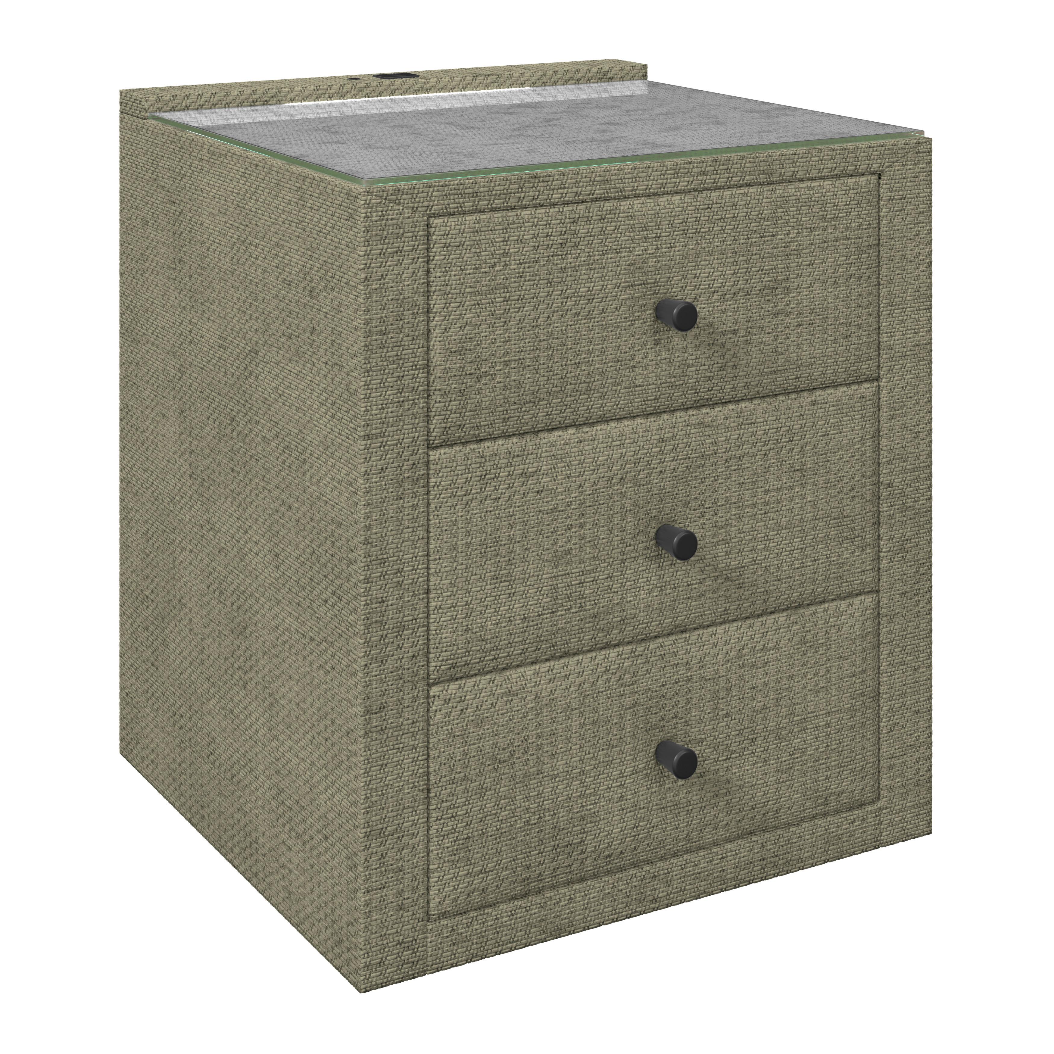 Noćni Ormarić Brisbane I - zelena, Trend, staklo/drvni materijal (49,5/56,5/46cm) - Premium Living