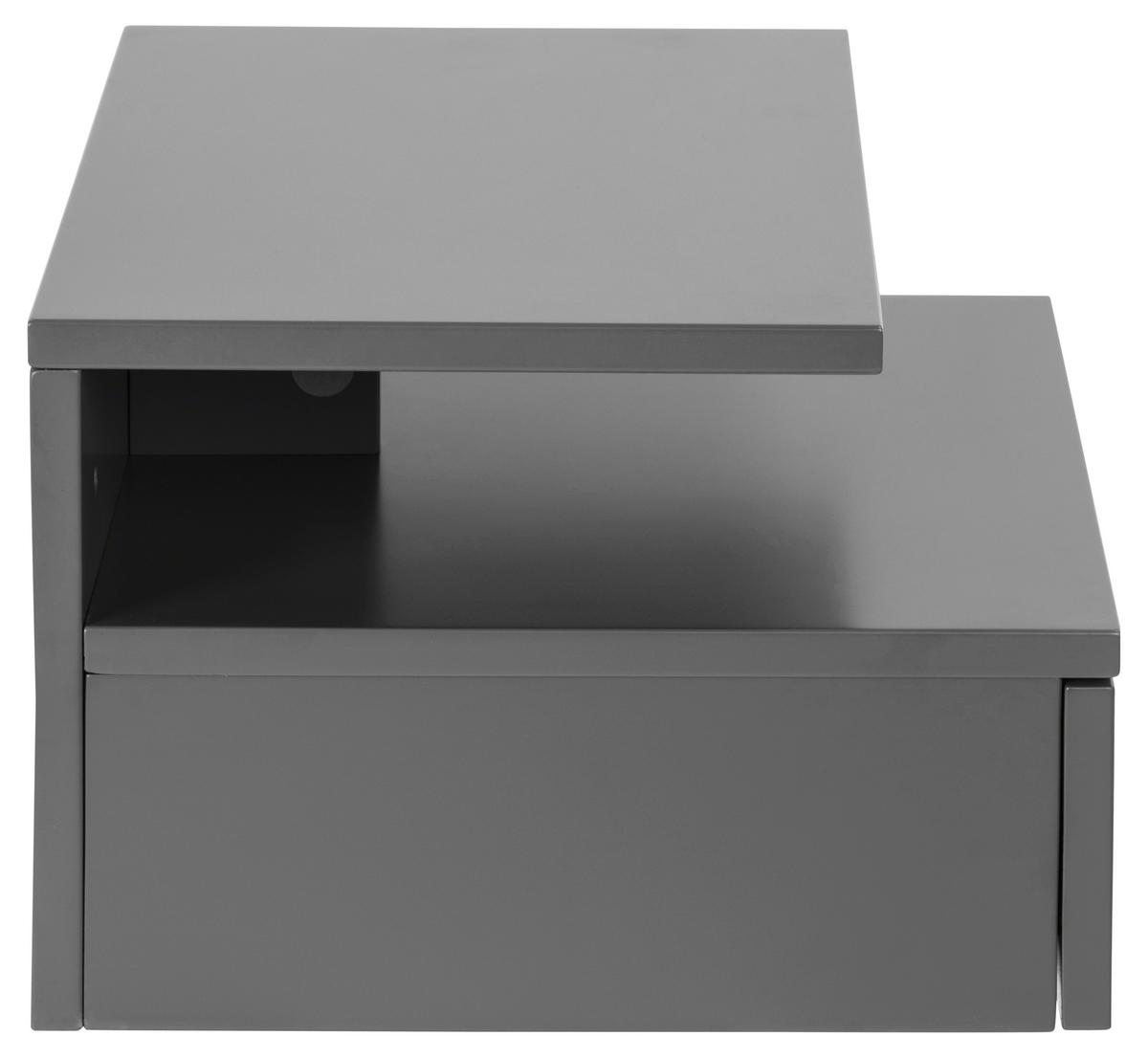 SZAFKA NOCNA ASHLAN - szary, Design, materiał drewnopochodny (35/22,5/32cm)