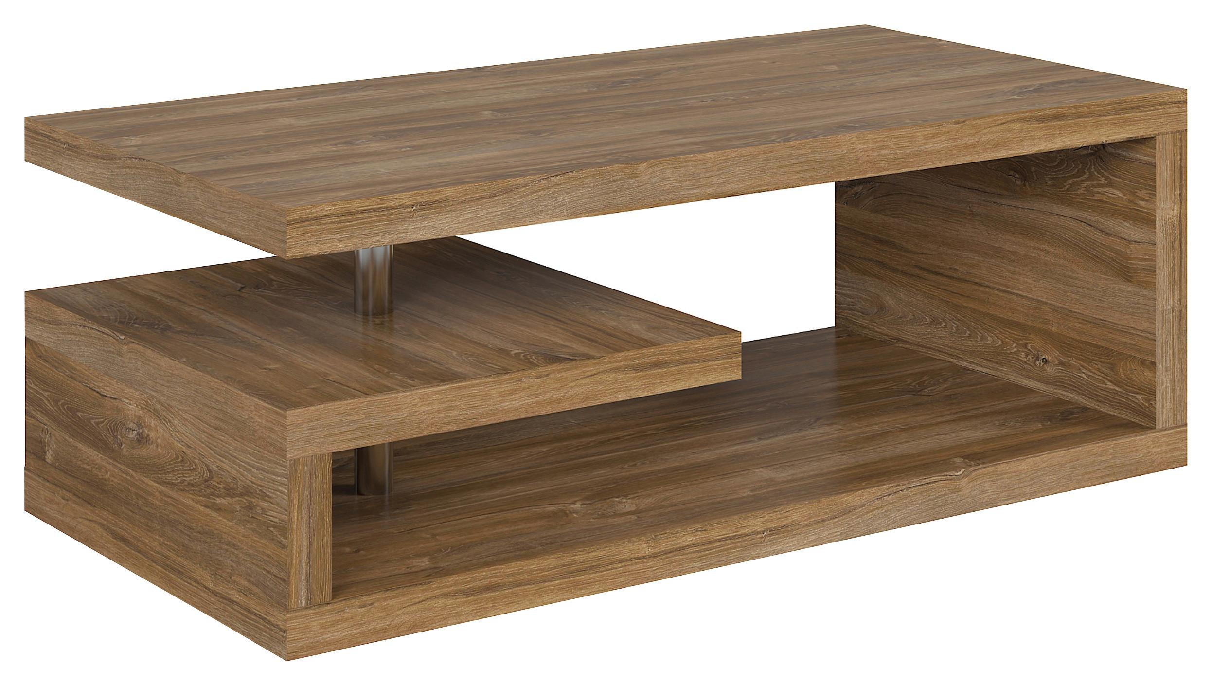 STOLIK KAWOWY GLIMP COFFEE TABLE - kolor dębowy, Design, materiał drewnopochodny (120/60/45cm)