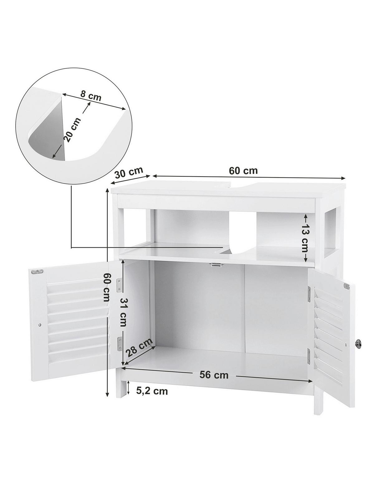 WASCHBECKENUNTERSCHRANK BBC02WT - Silberfarben/Schwarz, Trend, Holzwerkstoff/Metall (60/60/30cm) - MID.YOU