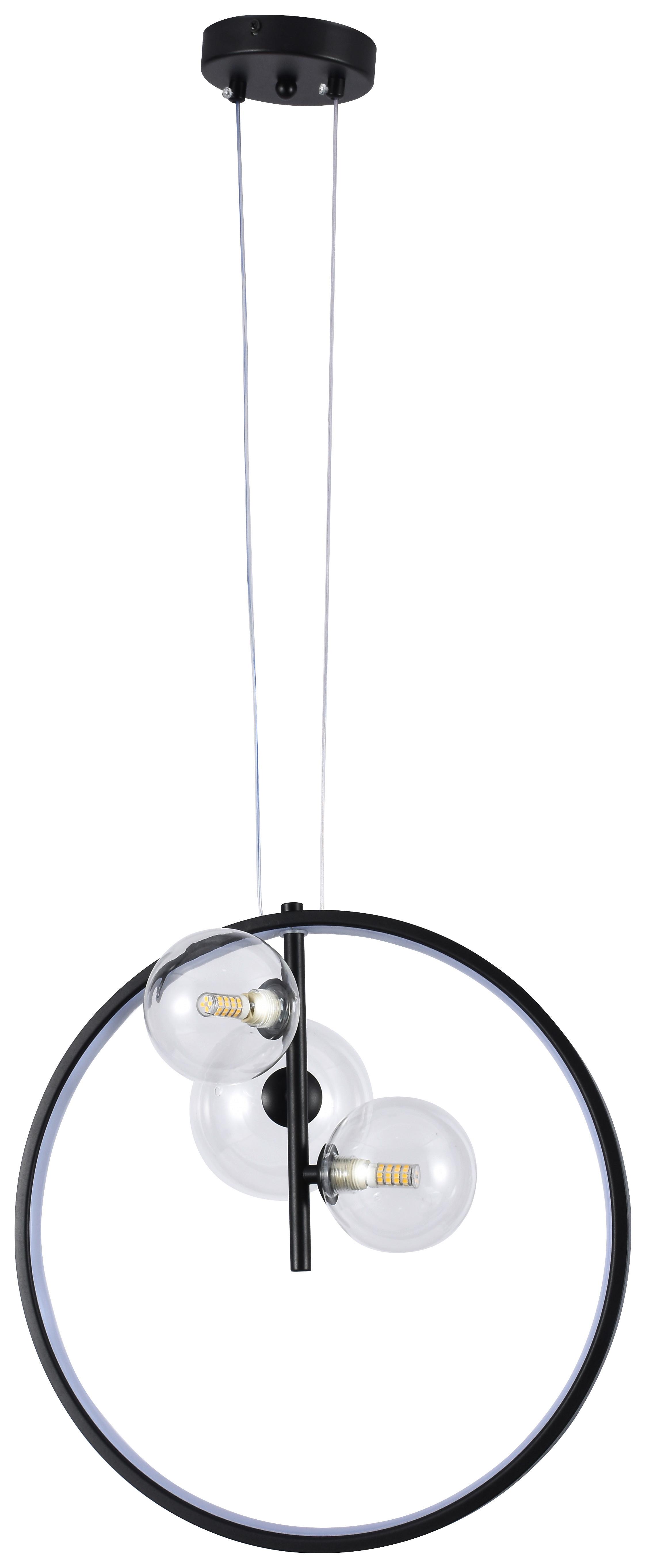 LED-HÄNGLAMPA RIBN - svart/transparent, Modern, metall/glas (40/163cm) - Modern Living