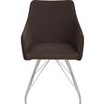 Stuhl in Braun - Chromfarben/Braun, MODERN, Textil/Metall (54/85,5/64cm) - Modern Living Stuhl in Braun - Chromfarben/Braun, MODERN, Textil/Metall (54/85,5/64cm) - Modern Living