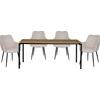 MATBORD LIDO - svart/ekfärgad, Modern, metall/trämaterial (180/76/90cm) - Mömax