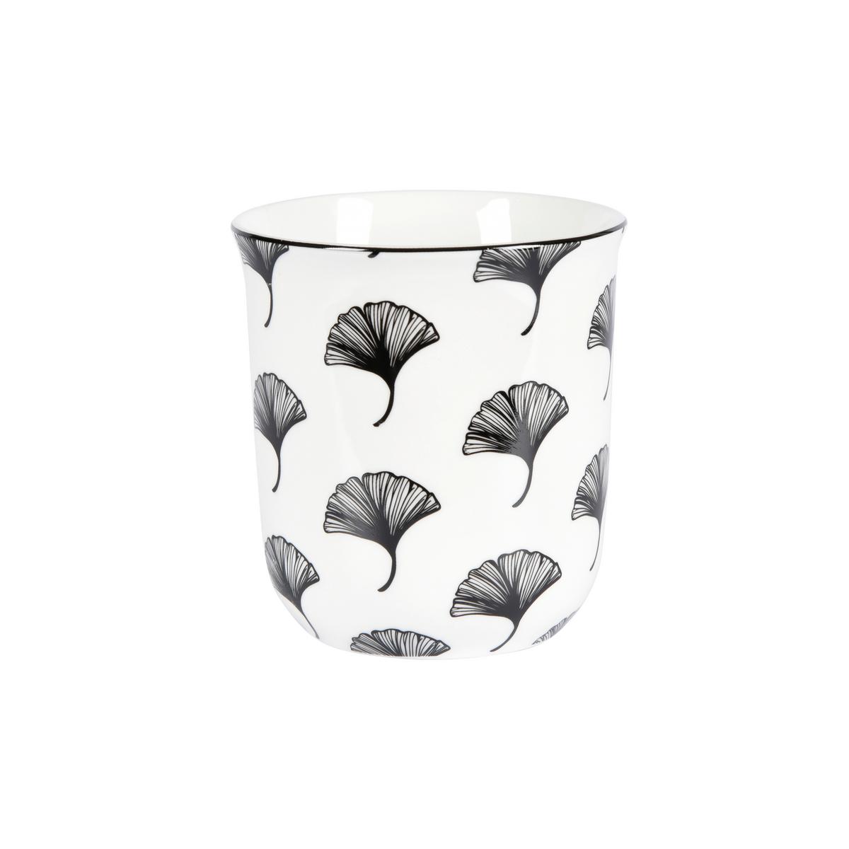 Kaffeebecher Shiva aus Porzellan ca. 300ml - Schwarz/Weiß, LIFESTYLE, Keramik (8,4/9,2cm) - Mömax